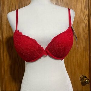 Red lace super push-up bra size 38A
